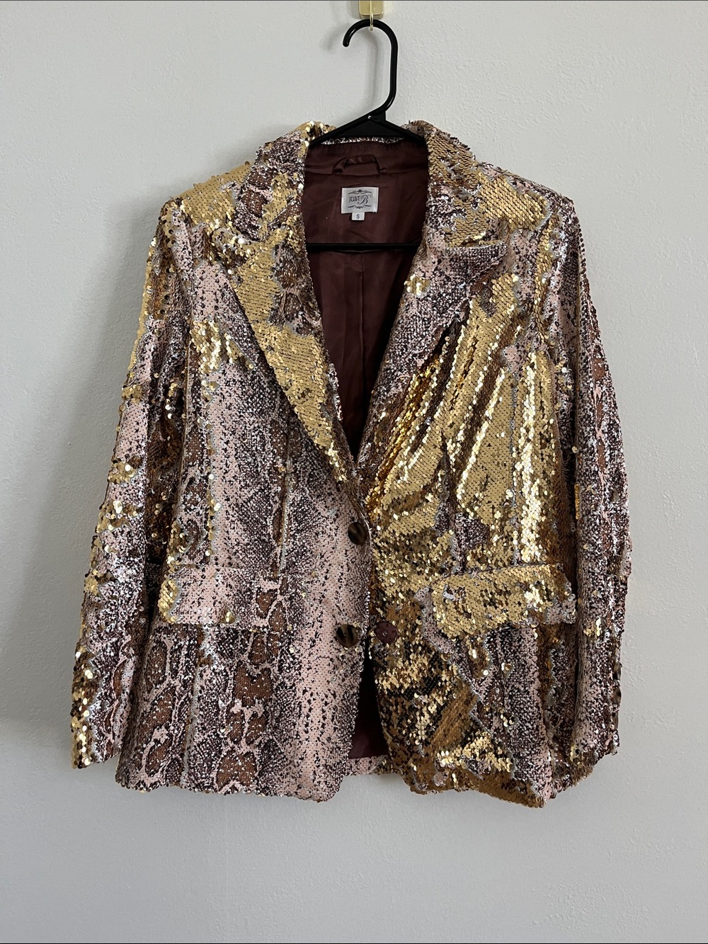 just b Snake and gold sequined blazer Size small